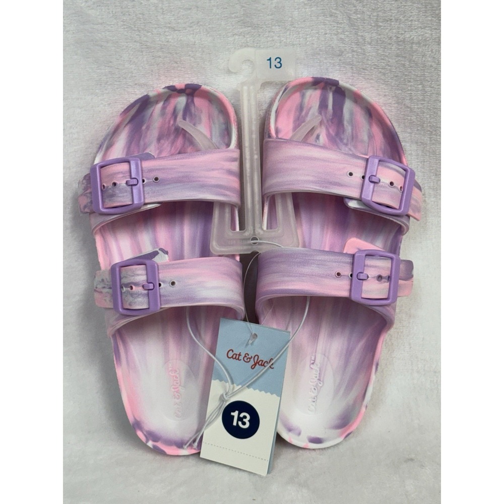 Girls' Noa Blown EVA Footbed Sandals - Cat & Jack - Pink/Purple Swirl "Size 13"
